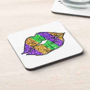 Posavasos Mardi Gras Kiss Cork-Backed Coasters