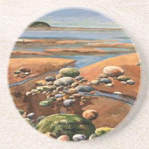 Posavasos Marea hacia fuera La Escena Del Océano De Playa A 