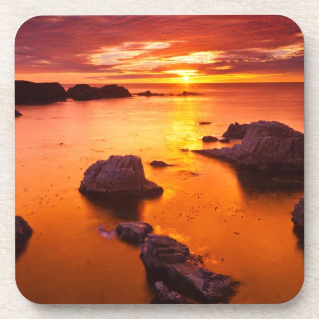 Posavasos Marea Naranja, puesta de sol, California (Frente)