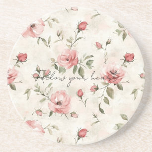 Posavasos Marfil Rubor Rosa Floral