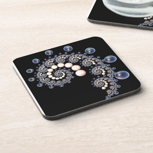 Posavasos Marfil y Blue Pearl Spiral Coasters (Lado Izquierdo)