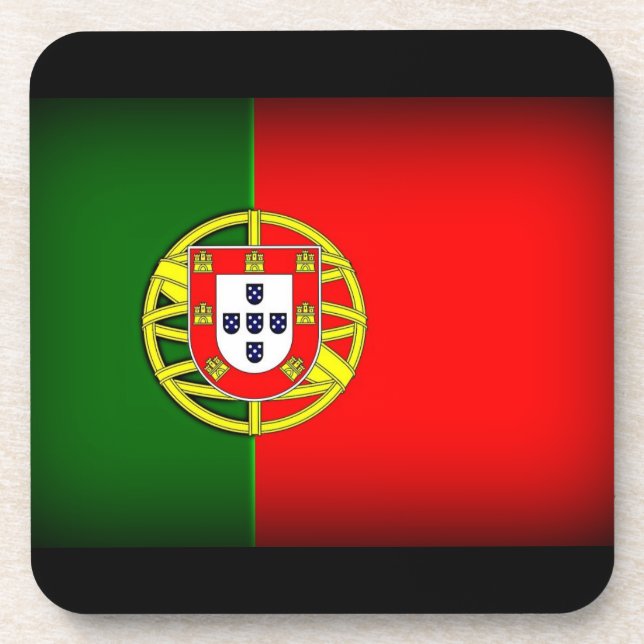 Posavasos Margen negro de bandera de Portugal (Frente)