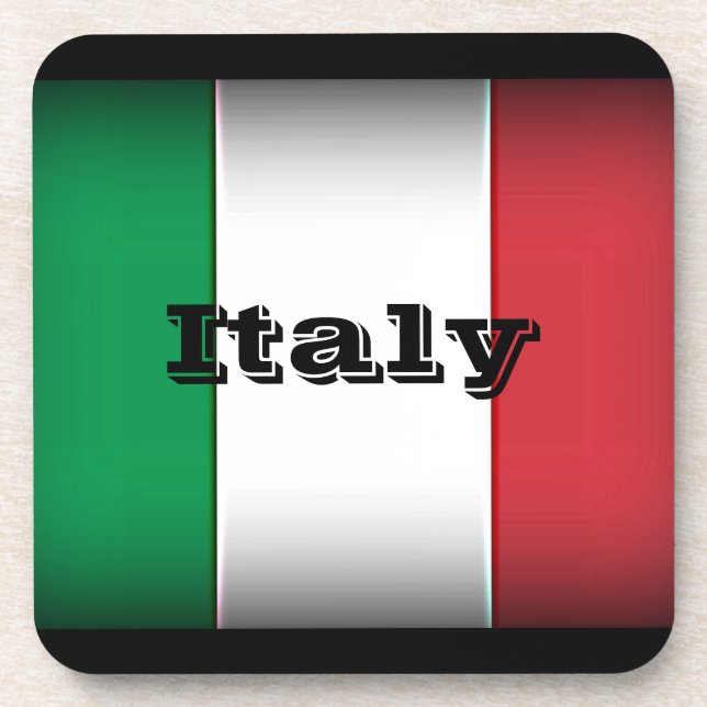 Posavasos Margen oscuro de la bandera de Italia (Frente)