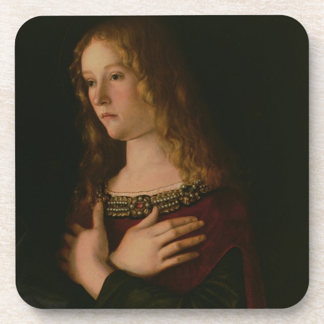 Posavasos Maria Magdalena, detalle de la Virgen y del niño w (Frente)