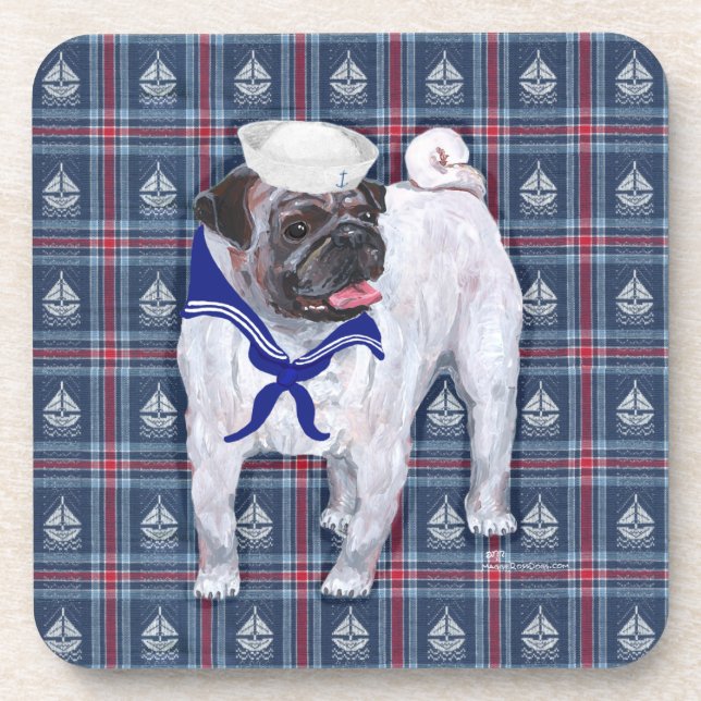 Posavasos Marinero Pug (Frente)