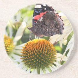 Posavasos Mariposa almirante en la flor