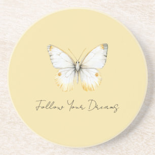 Posavasos Mariposa Amarilla Blanca
