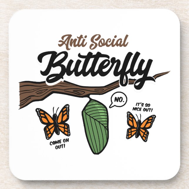 Posavasos Mariposa antisocial (Frente)