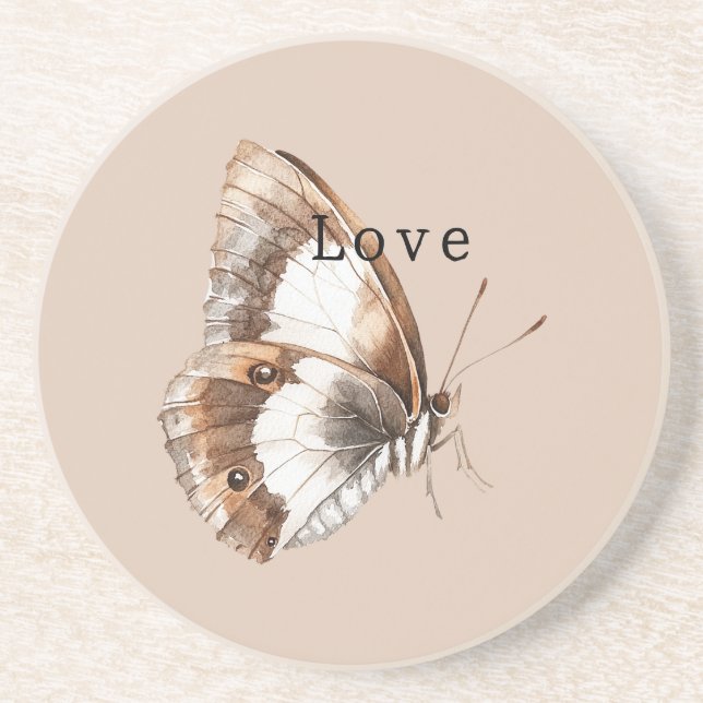 Posavasos Mariposa Blanca Crema (Frente)