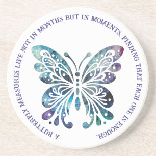 Posavasos Mariposa - Blues reales, púrpura y verde con presu