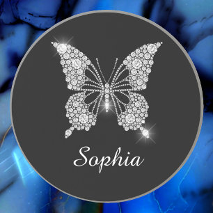 Posavasos Mariposa de Diamante Blanco, Nombre de Script DIY,