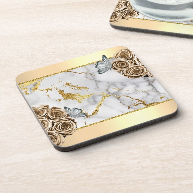 Posavasos Mariposa de los Rosas Marble Gold (Lado Izquierdo)