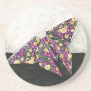 Posavasos Mariposa de origami en papel floral