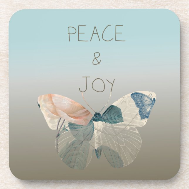 Posavasos Mariposa de paz y alegría (Frente)