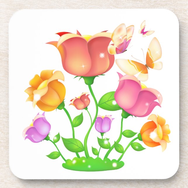 Posavasos Mariposa de Tulip Garden (Frente)