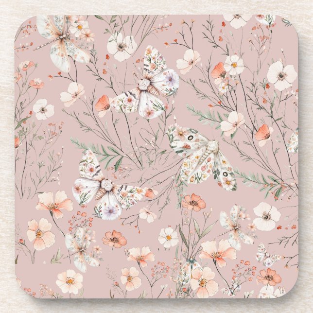 Posavasos Mariposa Floral Boho (Frente)