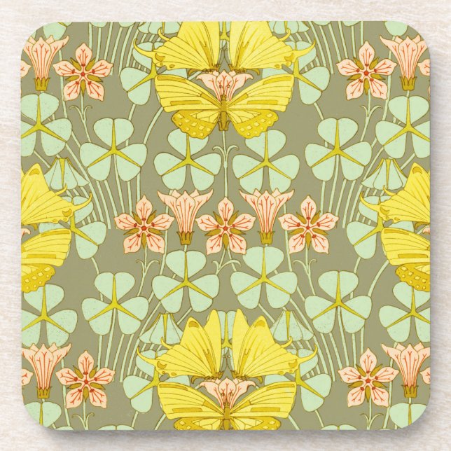 Posavasos Mariposa Floral Colorido Botánico (Frente)