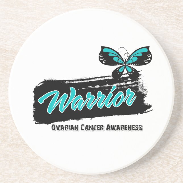 Posavasos Mariposa guerrera del cáncer de ovario (Frente)