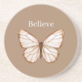 Posavasos Mariposa Marrón Crema