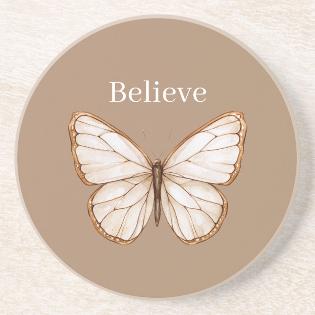 Posavasos Mariposa Marrón Crema (Frente)