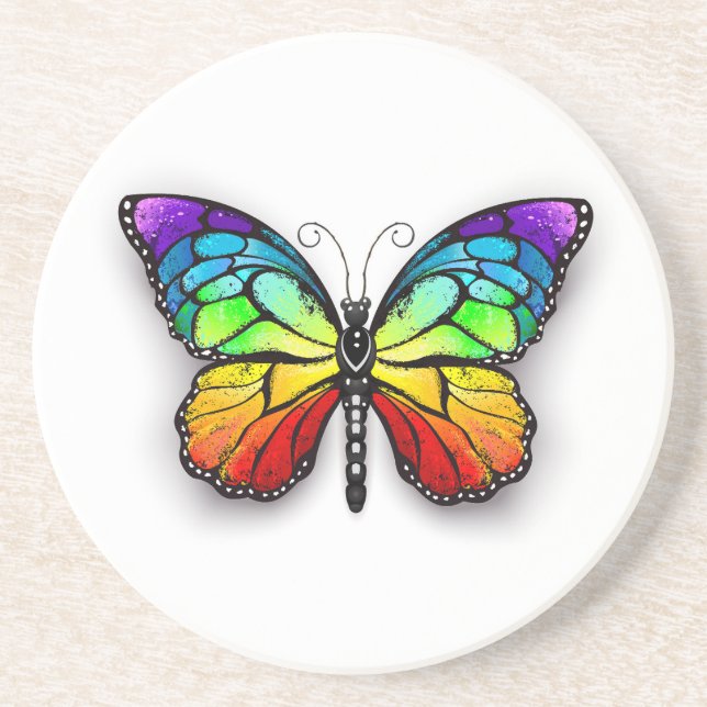 Posavasos Mariposa monarca arcoíris (Frente)