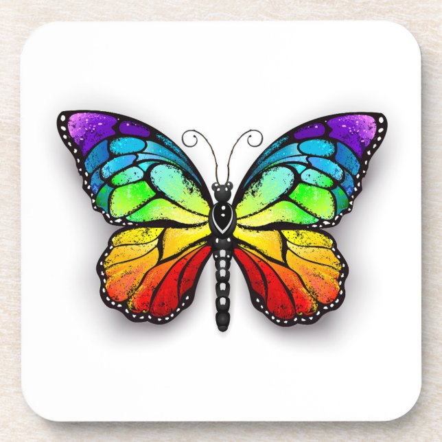 Posavasos Mariposa monarca arcoíris (Frente)