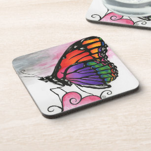 Posavasos Mariposa Monarca Arcoíris Arte de Fantasía Origina