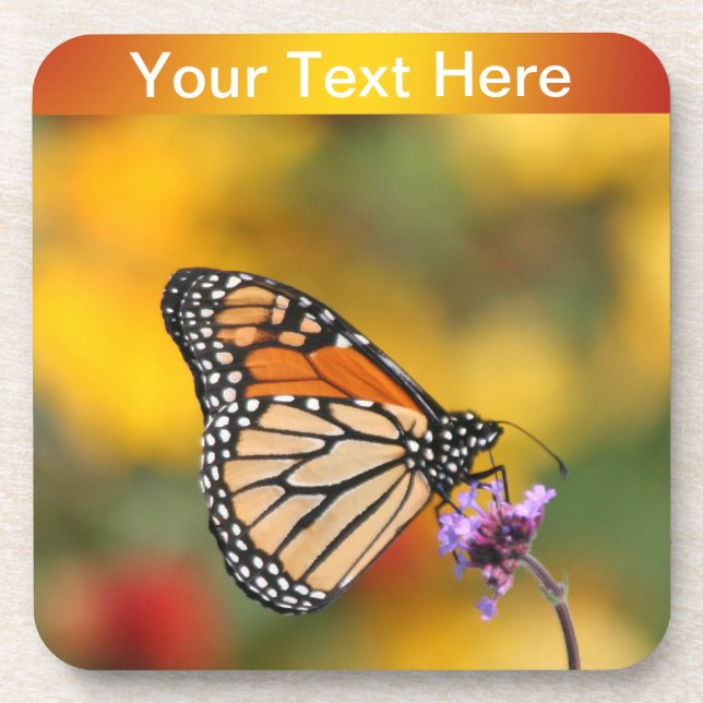 Posavasos Mariposa monarca en busca de polen (Frente)