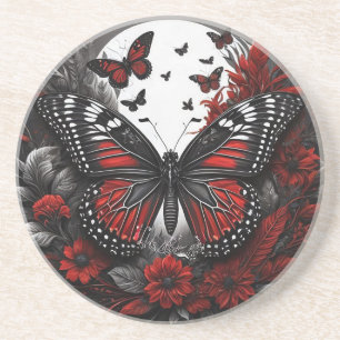 Posavasos Mariposa negra y roja