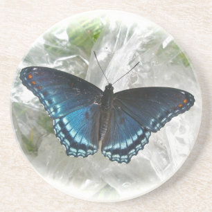 Posavasos Mariposa púrpura de punto rojo