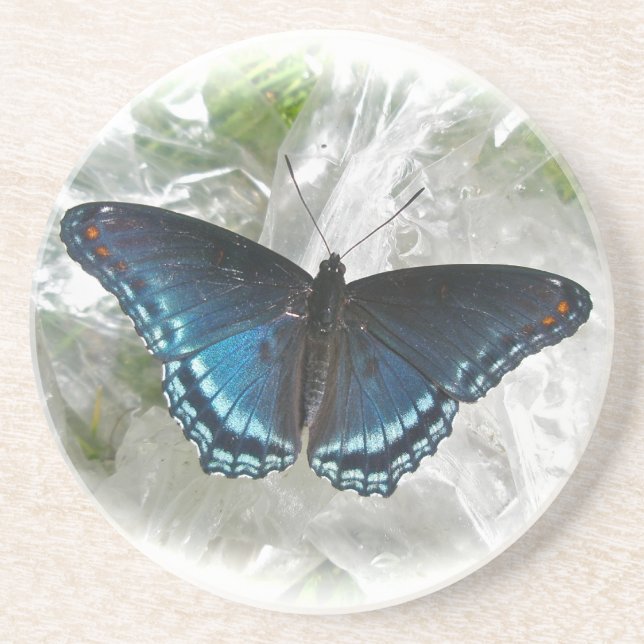 Posavasos Mariposa púrpura de punto rojo (Frente)