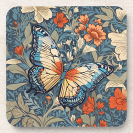 Posavasos Mariposa Regal en medio de la floral William Morri
