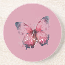 Posavasos Mariposa Rosa Esperanza Inspiradora