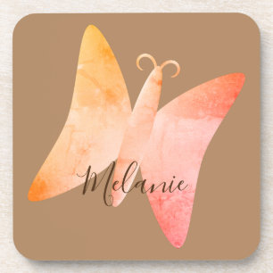 Posavasos Mariposa rosa Mariposa personalizada Bebida de col