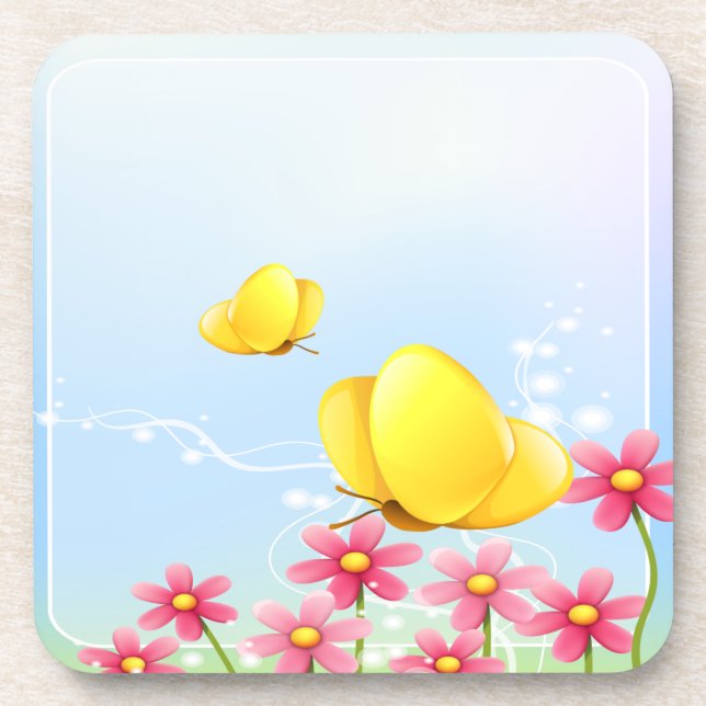 Posavasos Mariposas amarillas (Frente)