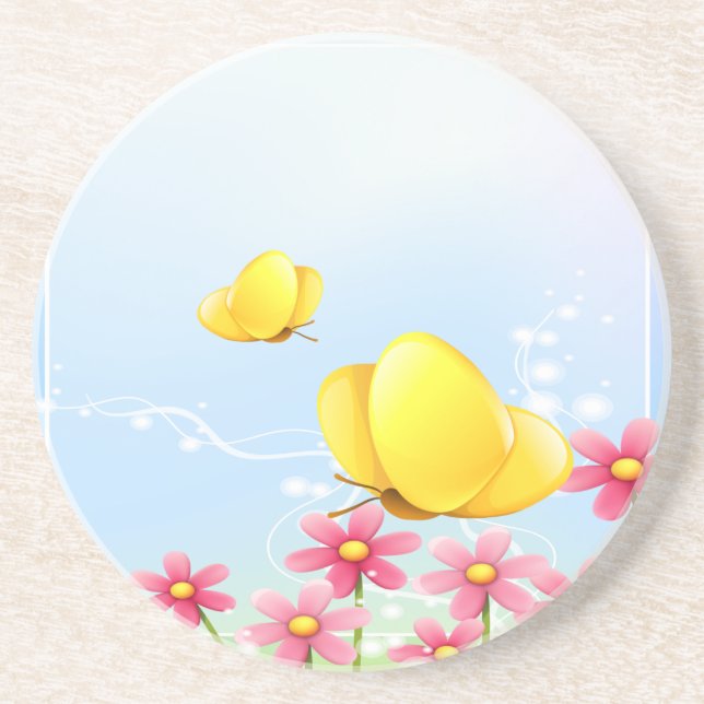 Posavasos Mariposas amarillas (Frente)