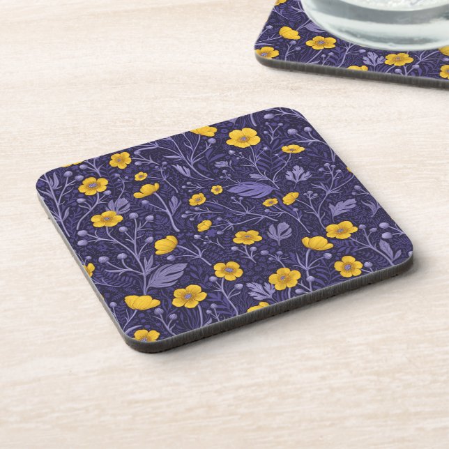Posavasos Mariposas, amarillas y violetas (Lado Izquierdo)
