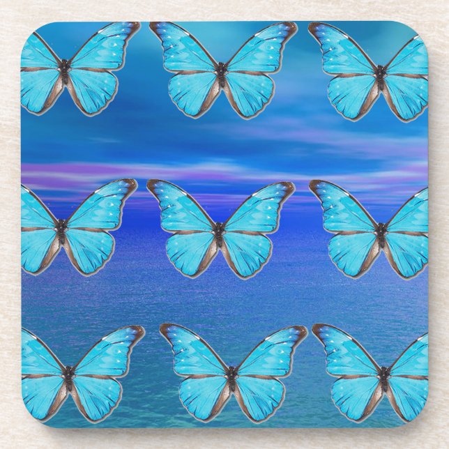 Posavasos Mariposas azules (Frente)