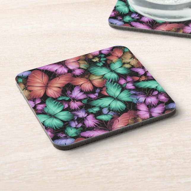 Posavasos Mariposas Coloridas Imprimir (Lado Izquierdo)
