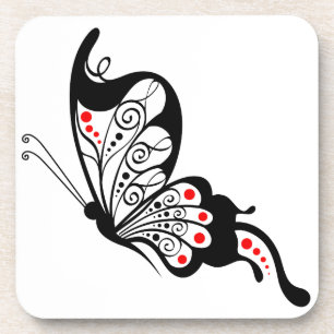 Posavasos Mariposas de encaje negro 2