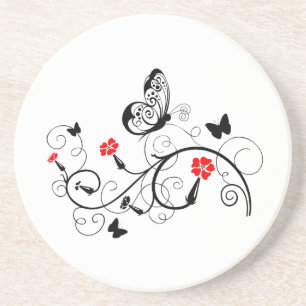 Posavasos Mariposas de encaje negro 4