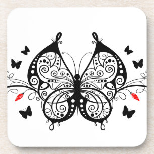 Posavasos Mariposas de encaje negro 7
