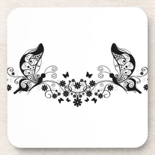 Posavasos Mariposas de encaje negro 8