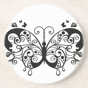Posavasos Mariposas de encaje negro 9