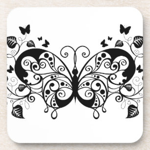 Posavasos Mariposas de encaje negro 9