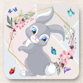 Posavasos Mariposas de flores de conejo adorables tema