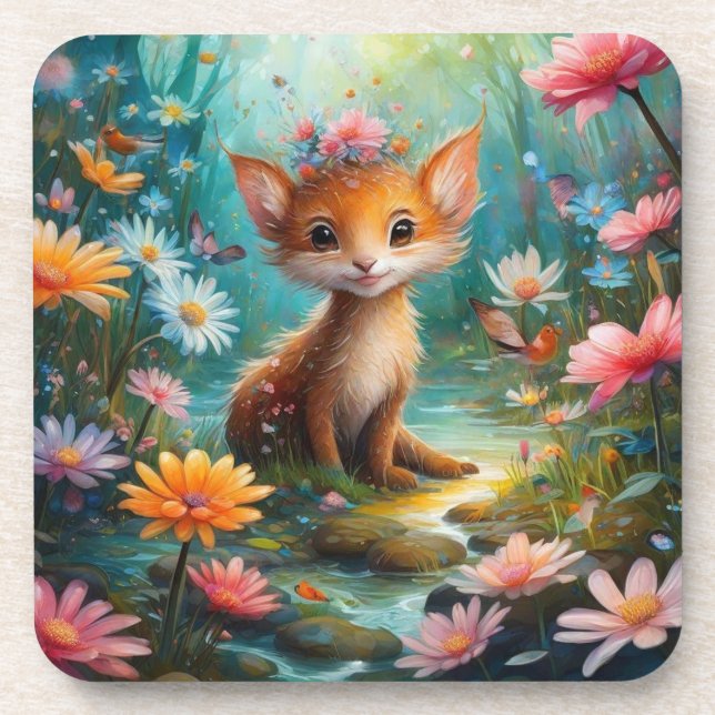 Posavasos Mariposas de hongos mágicos (Frente)