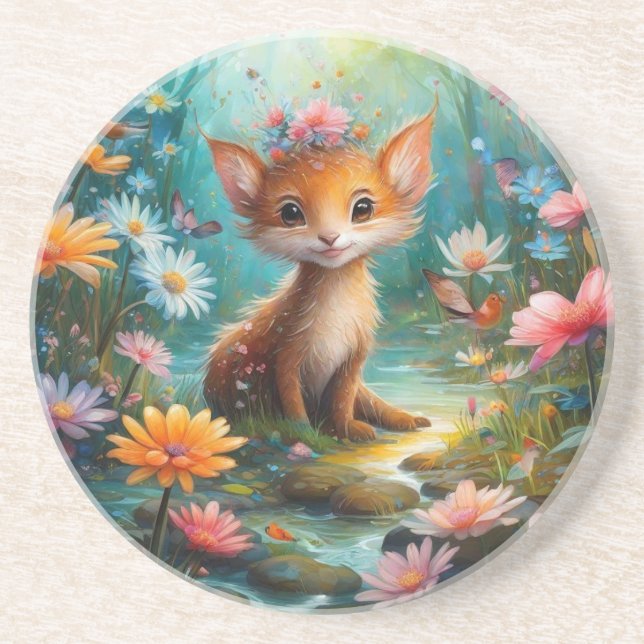 Posavasos Mariposas de hongos mágicos (Frente)