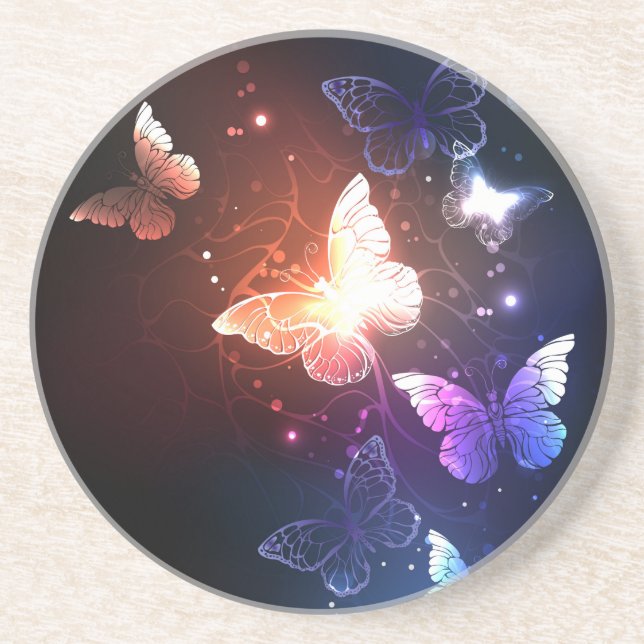 Posavasos Mariposas nocturnas brillantes (Frente)
