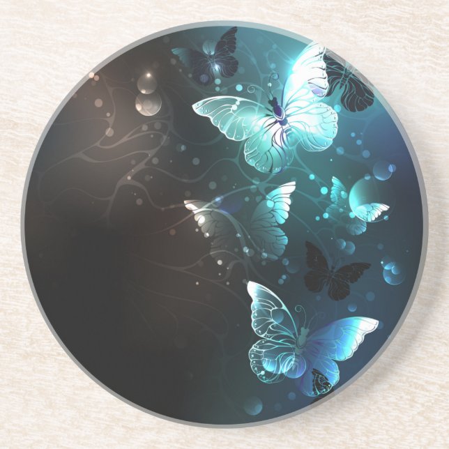 Posavasos Mariposas nocturnas de menta (Frente)